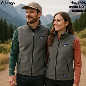 Patagonia Synchilla Fleece Vest Men Sm Gray Full Zip Adventure Nature Minimalist